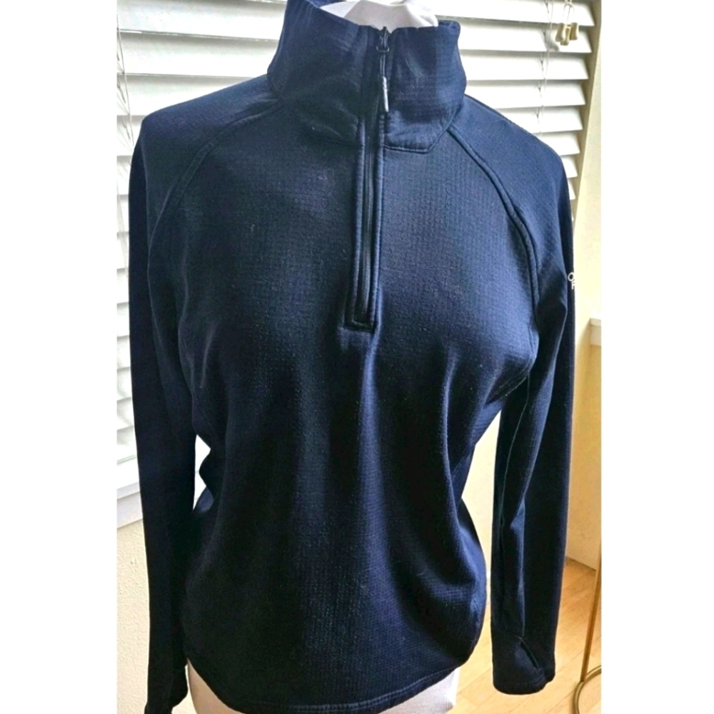 The North Face Navy Blue 1/4 Zip Pullover Women's Sz M Waffle Fleece Sweater